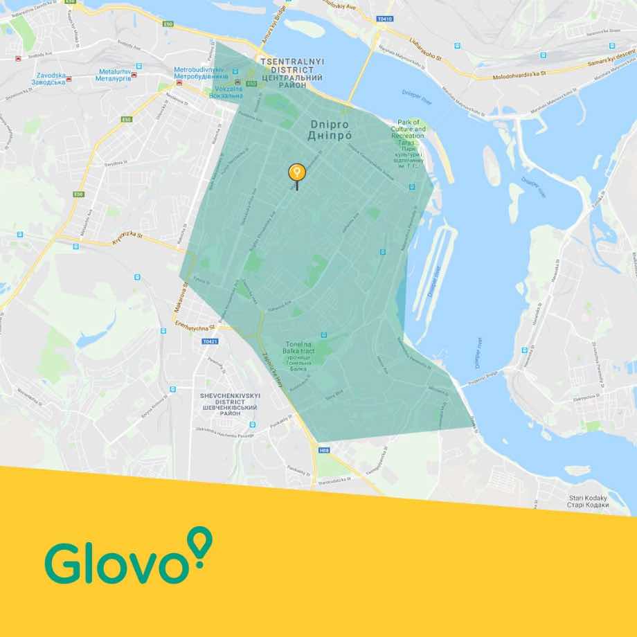 Glovo став доступним для мешканців Дніпра