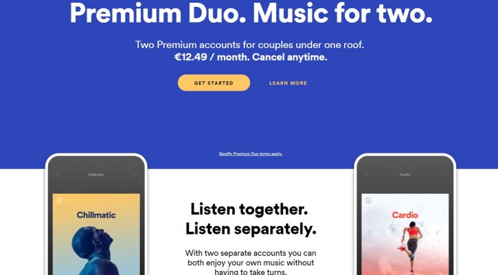 Spotify тестує новий тариф Premium Duo