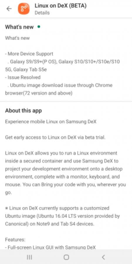 Linux on DeX розширює підтримку пристроїв Galaxy