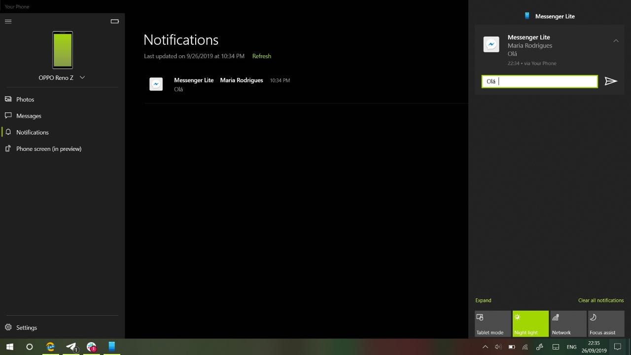Your Phone для Windows 10 отримав функцію відповіді на повідомлення