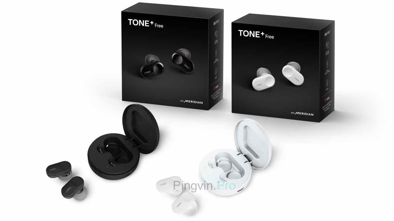 LG Tone+ Free бездротові навушники у чорному та білому кольорах
