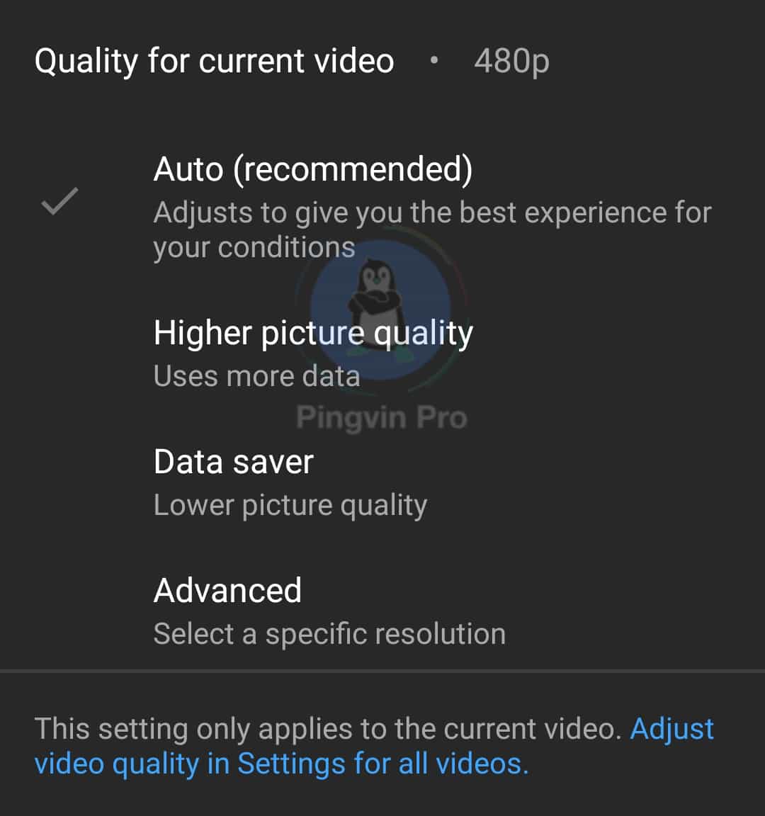 Youtube - налаштування якості відео