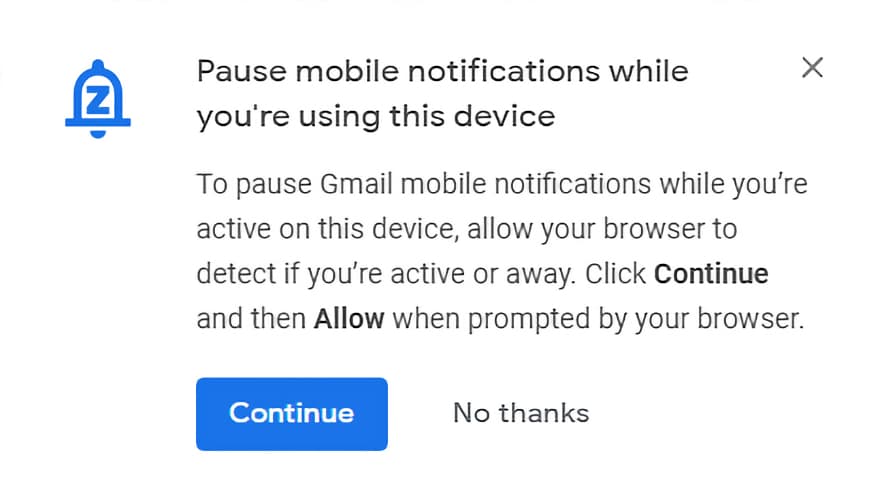 Можливість призупиняти сповіщення на смартфоні (Gmail)