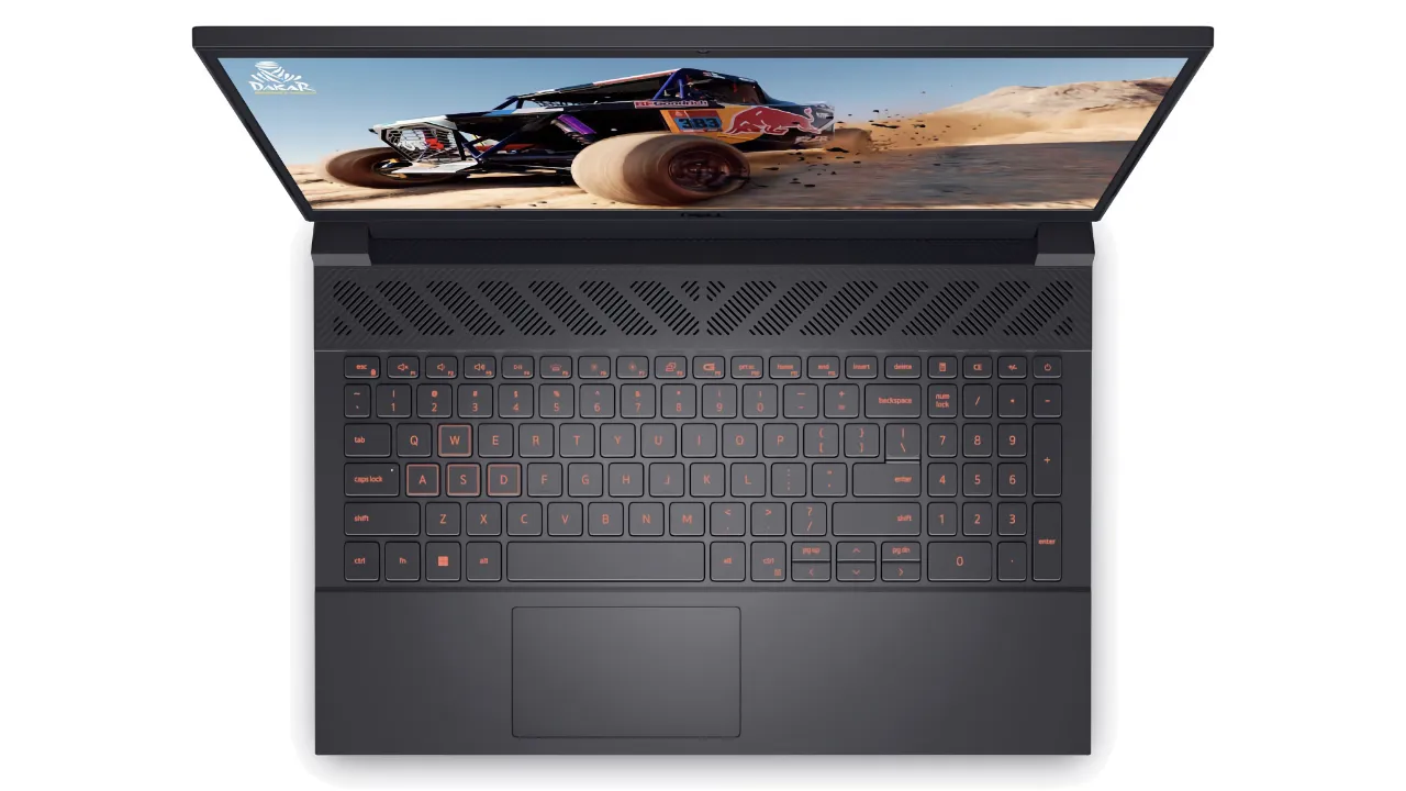 Dell G15 5530 (вид згори, клавіатура)