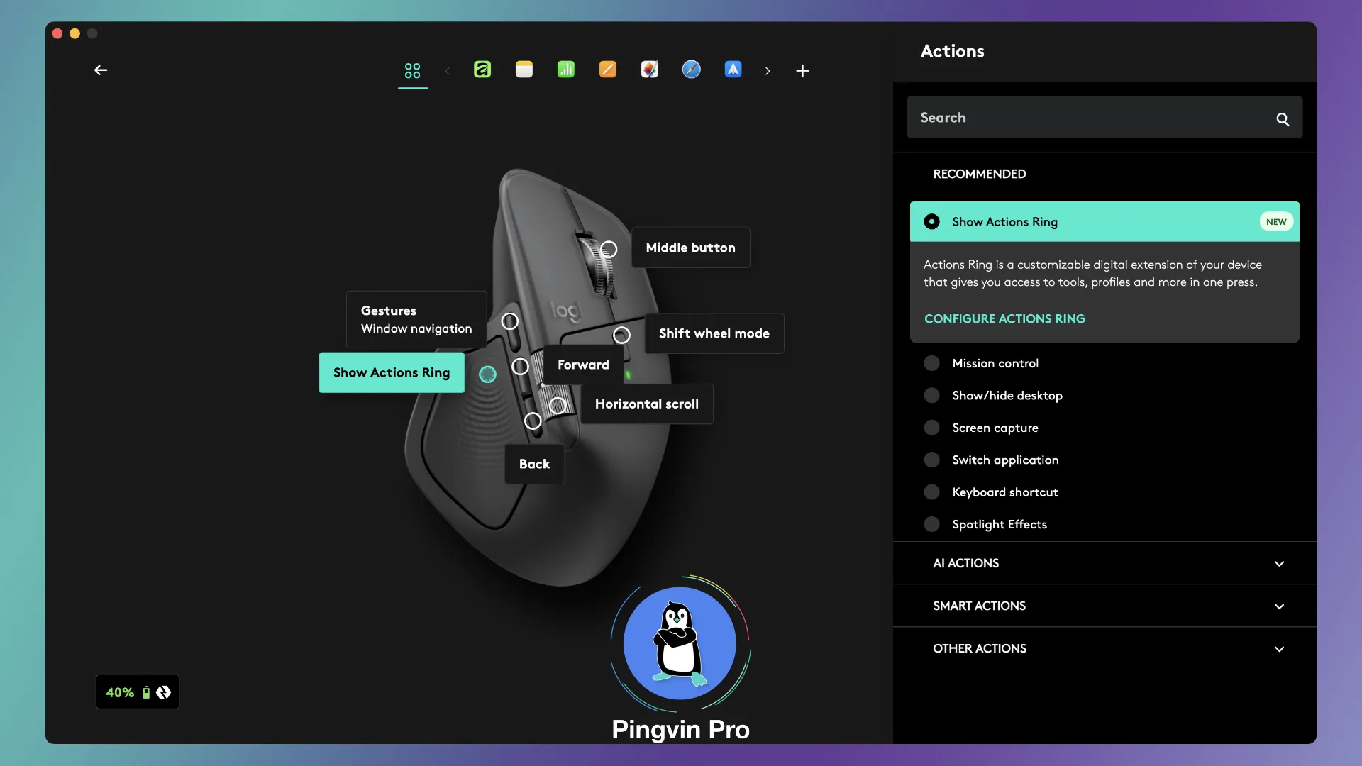 Logitech MX Master 4 - Actions Ring (Logi Options+)