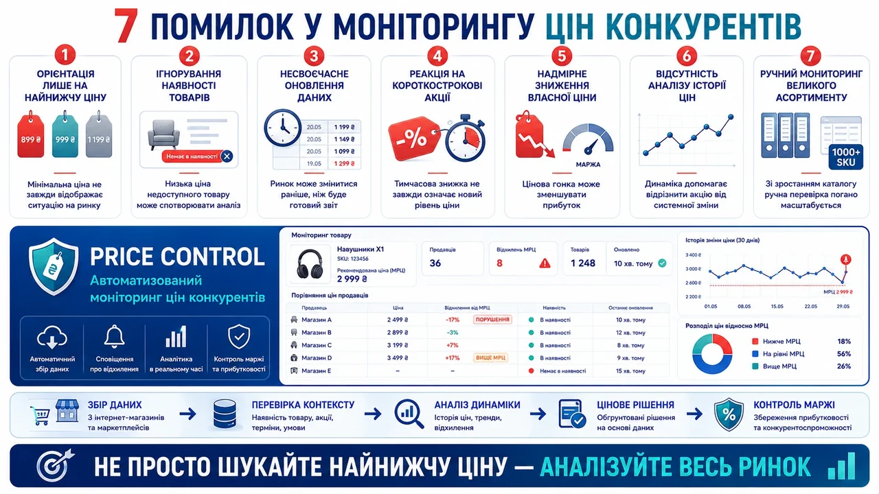 Моніторинг цін конкурентів: 7 помилок інтернет-магазину